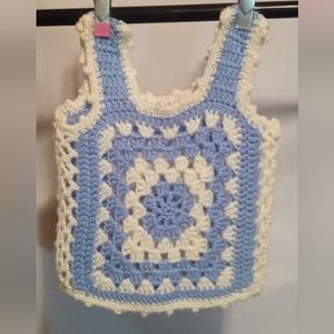 Vintage 70s girls croqueted tank